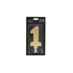 Bougie anniversaire dorée XXL chiffre 1-Cerf Dellier Outlet