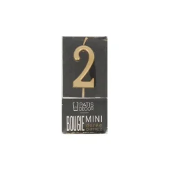 Bougie anniversaire dorée chiffre 2-Cerf Dellier Outlet