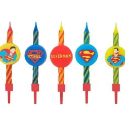 Bougie anniversaire Superman assorties (x10)-Cerf Dellier