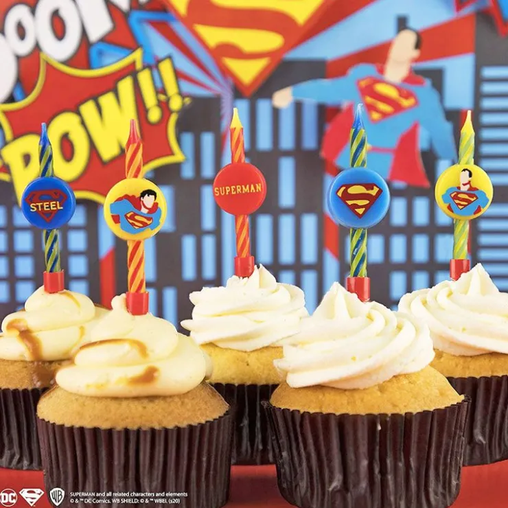 Bougie anniversaire Superman assorties (x10)-Cerf Dellier