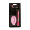 Bougie musicale rose + chiffre 0 sur pique-Cerf Dellier New