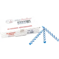 Bougie torsadée bleues (x48)-Cerf Dellier