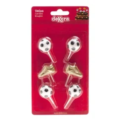 Bougies chaussures + ballons de football (x 6)-Cerf Dellier New
