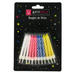 Bougies d'anniversaire 6 cm assorties (x 24)-Cerf Dellier Best