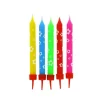 Bougies muticolores fleurs (x 10)-Cerf Dellier Hot