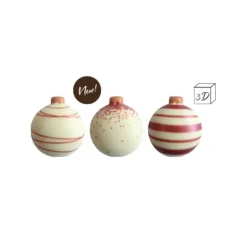 Boules de Noël 3D en chocolat assorties (x40)-Cerf Dellier Clearance