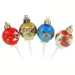 Boules de Noël rétro sur pique (x50)-Cerf Dellier Best