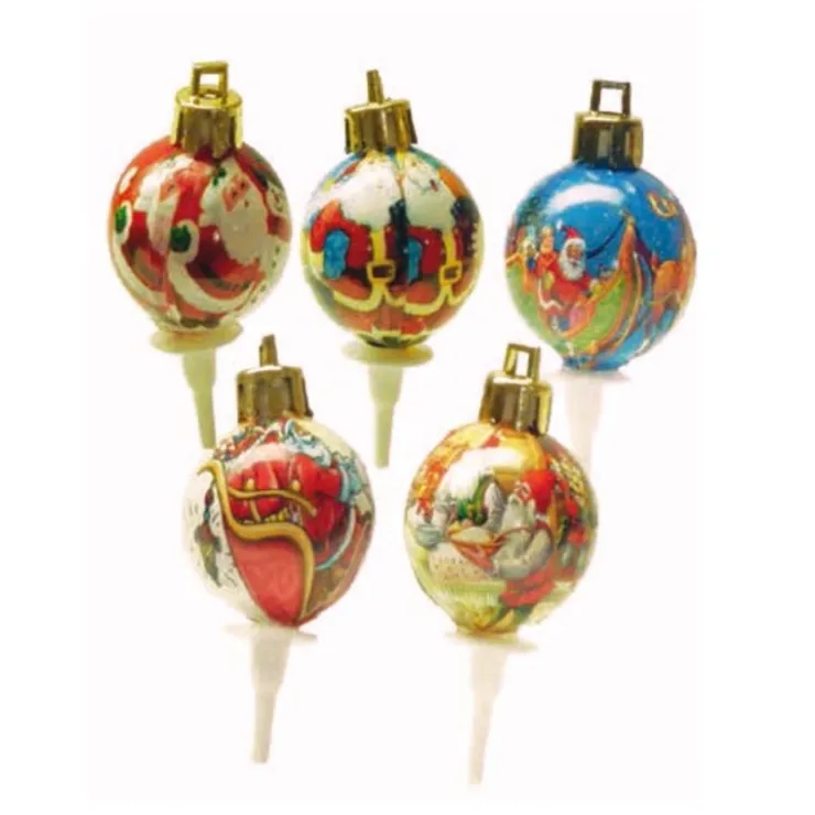 Boules de Noël rétro sur pique (x50)-Cerf Dellier Best