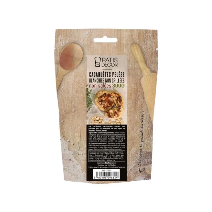 Cacahuètes pelées blanchies non grillées non salées 300 g-Cerf Dellier Best