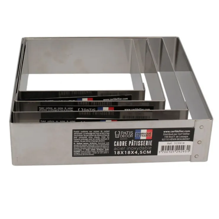Cadre à mousse inox H 4,5 cm 16 x 16 cm-Cerf Dellier Hot