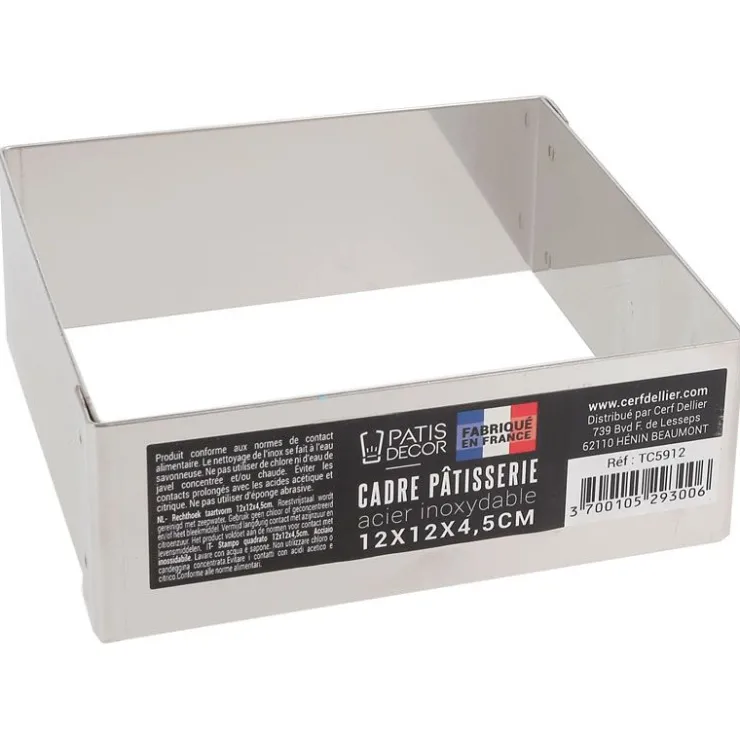 Cadre à mousse inox H 4,5 cm 12 x 12 cm-Cerf Dellier Clearance