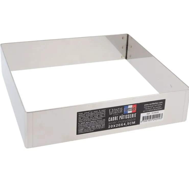 Cadre à mousse inox H 4,5 cm 20 x 20 cm-Cerf Dellier New