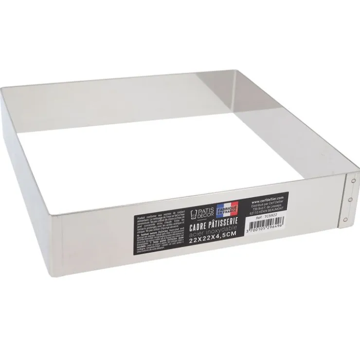 Cadre à mousse inox H 4,5 cm 22 x 22 cm-Cerf Dellier Discount