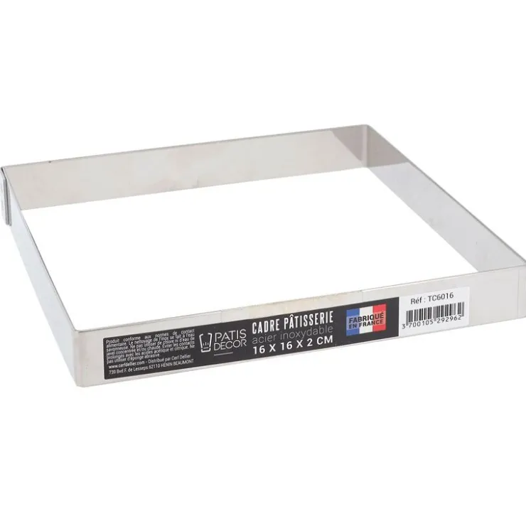 Cadre à pâtisserie inox H 2 cm - 16 x 16 cm-Cerf Dellier Online
