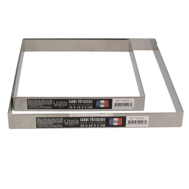 Cadre à pâtisserie inox H 2 cm - 20 x 20 cm-Cerf Dellier Discount