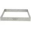 Cadre à tarte carré cannelé et perforé inox H 3 cm - 23 x 23 cm De Buyer-Cerf Dellier Online