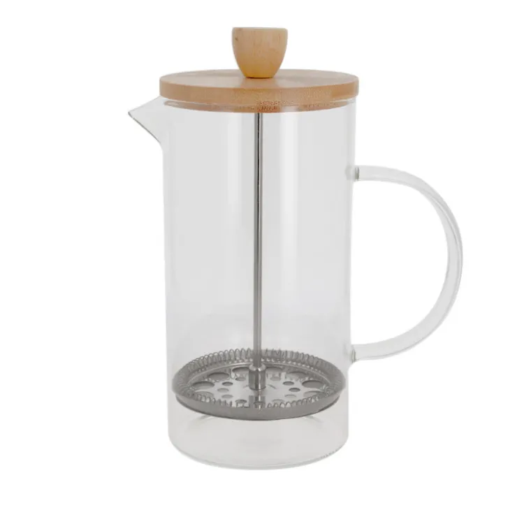 Cafetière à piston en verre couvercle bambou - 1000 ml-Cerf Dellier Clearance
