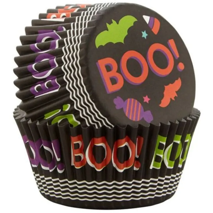 Caissette cupcake Halloween Boo Wilton (x75)-Cerf Dellier Clearance