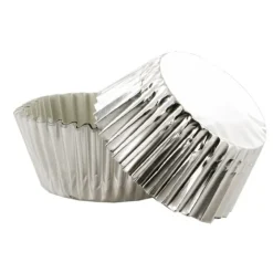 Caissettes cupcakes argentées (x50)-Cerf Dellier Online