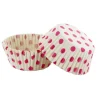 Caissettes cupcakes blanches à pois roses (x50)-Cerf Dellier Best