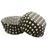 Caissettes cupcakes noires à pois blancs (x50)-Cerf Dellier Online