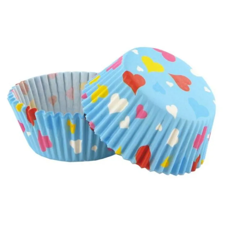 Caissettes cupcakes "Cœurs multicolores" (x50)-Cerf Dellier Outlet