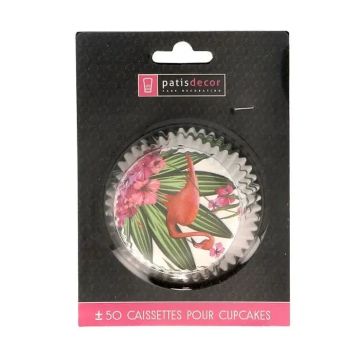 Caissettes cupcakes "Flamants roses" (x50)-Cerf Dellier Outlet