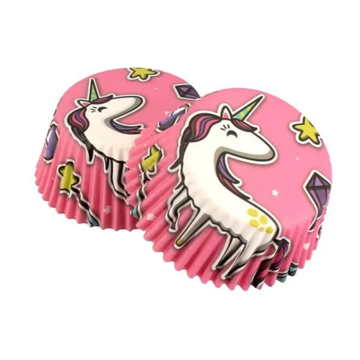 Caissettes cupcakes "Licorne rose" (x50)-Cerf Dellier