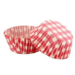 Caissettes cupcakes "Vichy rose" (x50)-Cerf Dellier