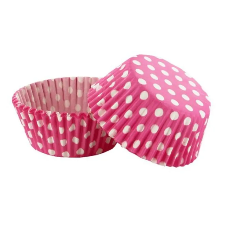 Caissettes cupcakes roses à pois (x50)-Cerf Dellier Hot