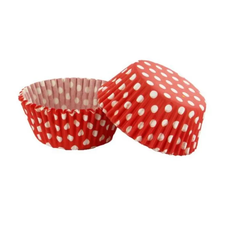 Caissettes cupcakes rouges à pois (x50)-Cerf Dellier Hot