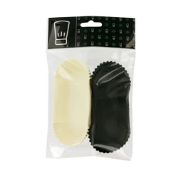 Caissettes de cuisson à éclair noires et blanches (x40)-Cerf Dellier Hot