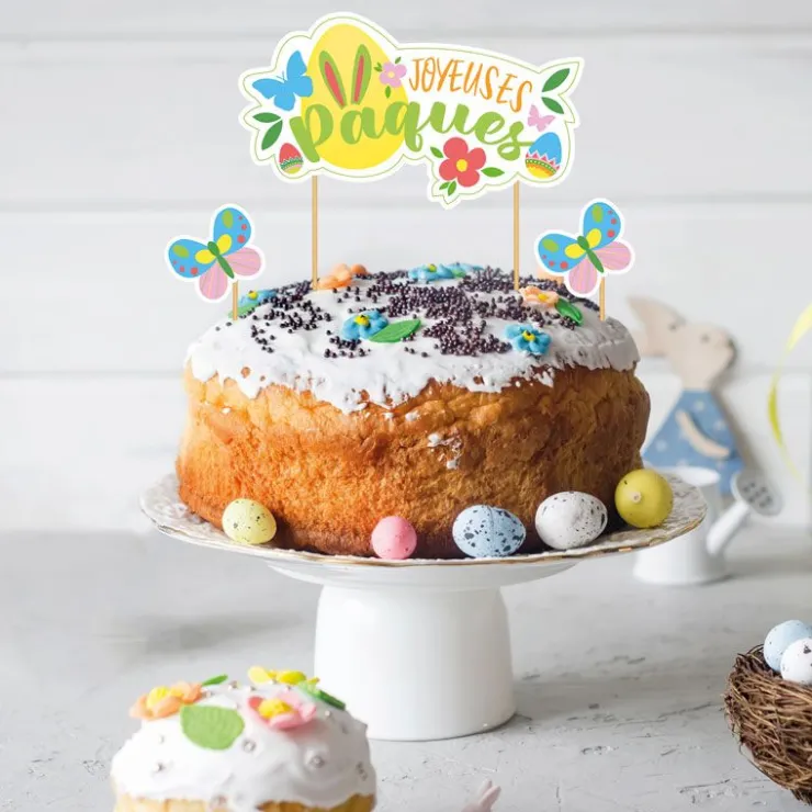Cake topper assortis "Joyeuses Pâques"-Cerf Dellier Outlet