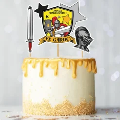 Cake topper assortis "Joyeux anniversaire" thème Chevaliers-Cerf Dellier New