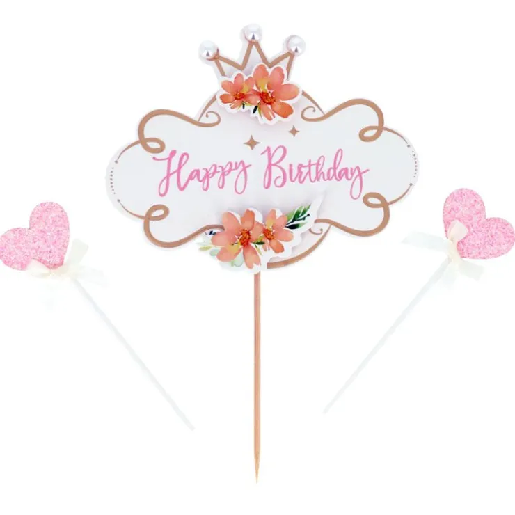 Cake topper assortis "Happy Birthday" thème vintage-Cerf Dellier Outlet