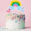 Cake topper assortis "Joyeux anniversaire" thème Arc-en-ciel-Cerf Dellier Outlet