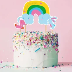 Cake topper assortis "Joyeux anniversaire" thème Arc-en-ciel-Cerf Dellier Outlet
