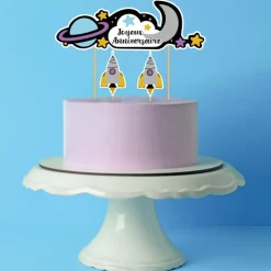 Cake topper assortis "Joyeux anniversaire" thème Galaxie-Cerf Dellier Outlet