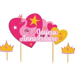 Cake topper assortis "Joyeux anniversaire" thème Princesse-Cerf Dellier Best