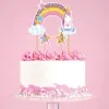 Cake topper assortis "Joyeux anniversaire" thème Licorne-Cerf Dellier