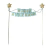 Cake topper bannière anniversaire bleu-Cerf Dellier
