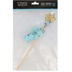 Cake topper bannière anniversaire bleu-Cerf Dellier