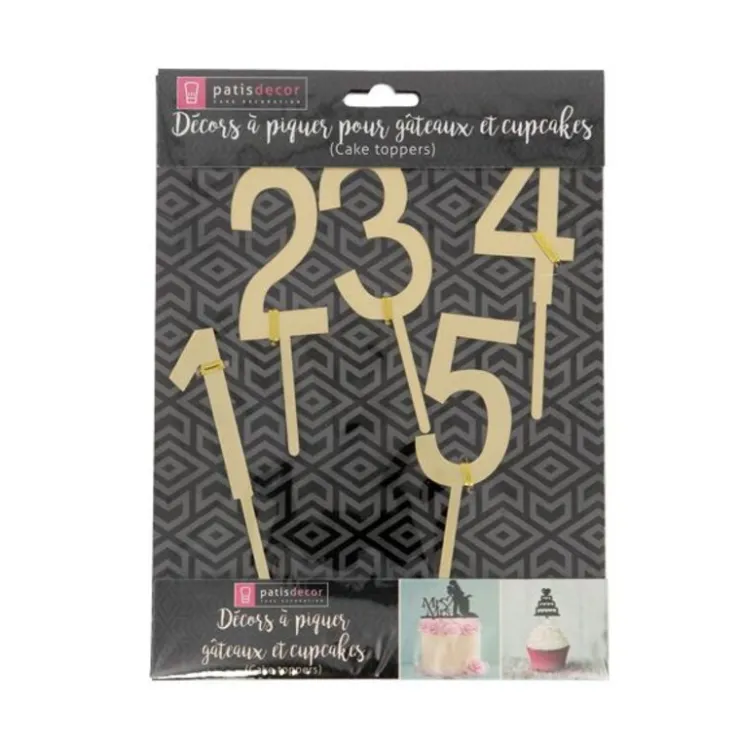 Cake Topper Chiffres Dorés-Cerf Dellier New