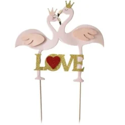 Cake topper flamants roses Love-Cerf Dellier Discount