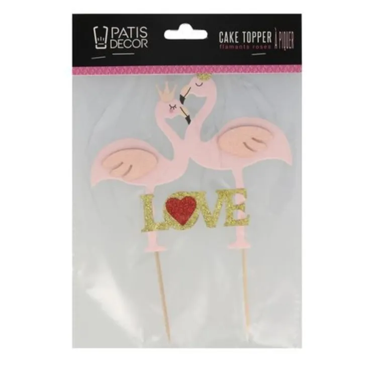 Cake topper flamants roses Love-Cerf Dellier Discount