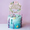 Cake topper "Happy birthday" thème sirène-Cerf Dellier Online