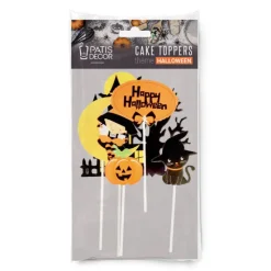 Cake toppers assortis thème Halloween 2 (x5)-Cerf Dellier New