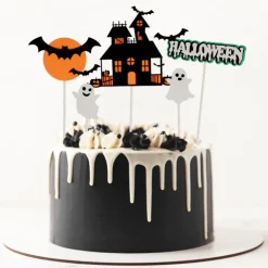 Cake toppers assortis thème Halloween (x5)-Cerf Dellier Discount
