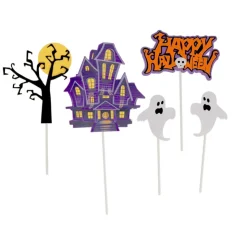 Cake toppers assortis thème Halloween 3 (x5)-Cerf Dellier Discount