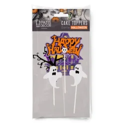Cake toppers assortis thème Halloween 3 (x5)-Cerf Dellier Discount